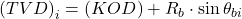 \left ( TVD \right )_{i} = \left ( KOD \right )+R_{b}\cdot \sin \theta _{bi}