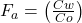\small F_a = \left( \frac{Cw}{Co} \right)
