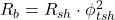 R_b = R_{sh} \cdot \phi _{tsh}^2