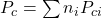 P_{c}=\sum n_{i}P_{ci}