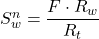 S_w^n = \dfrac{F \cdot R_w}{R_t}
