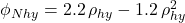 \phi _{Nhy} = 2.2\, \rho _{hy} - 1.2\, \rho _{hy}^{2}