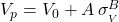  V_p=V_0 + A\, \sigma_{_{V}}^B 