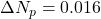 \Delta N_{p} = 0.016