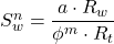 S_w^n = \dfrac{a \cdot R_w}{\phi ^m \cdot R_t}