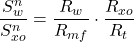 \dfrac{S_w^n}{S_{xo}^n} = \dfrac{R_w}{R_{mf}}\cdot \dfrac{R_{xo}}{R_t}