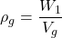 \rho _g = \dfrac{W_1}{V_g}