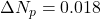 \Delta N_{p}=0.018