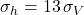  \sigma _h = 13\, \sigma _V 