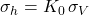  \sigma _h = K_0 \, \sigma _{V}